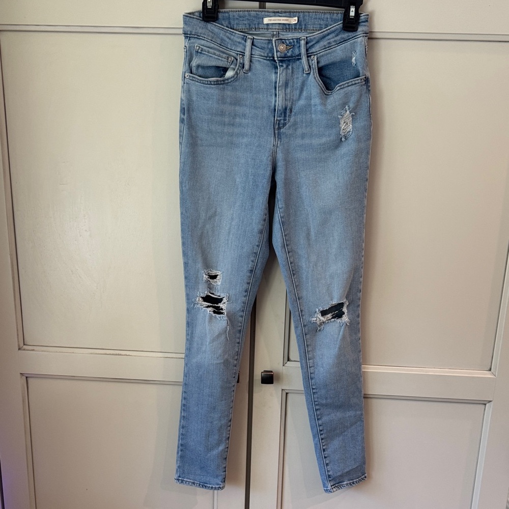 Levi's Light Blue Distressed Skinny Jeans